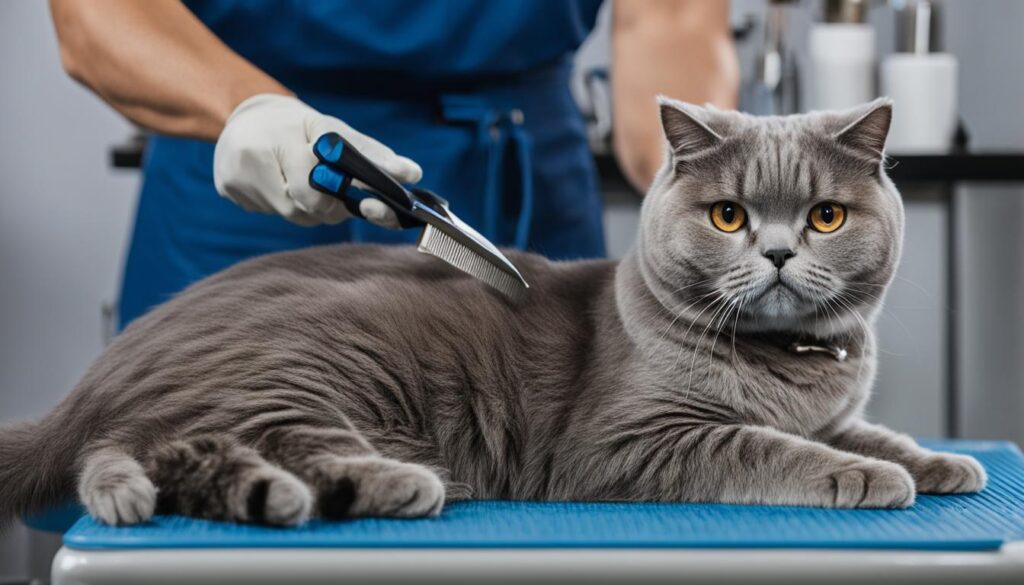 Scottish Fold cat grooming